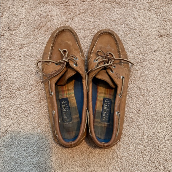 Sperry Tan Leather Boat Shoes - Picture 2 of 7